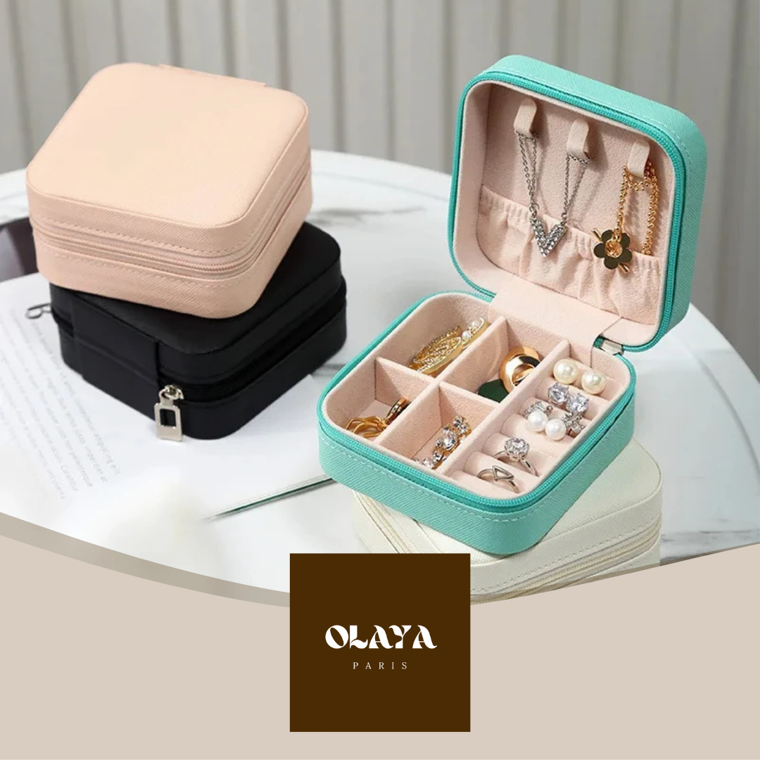 Mini boîte de rangement en cuir pour bijoux