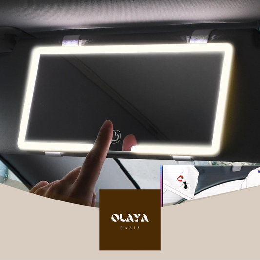 Miroir de maquillage LED pour voiture