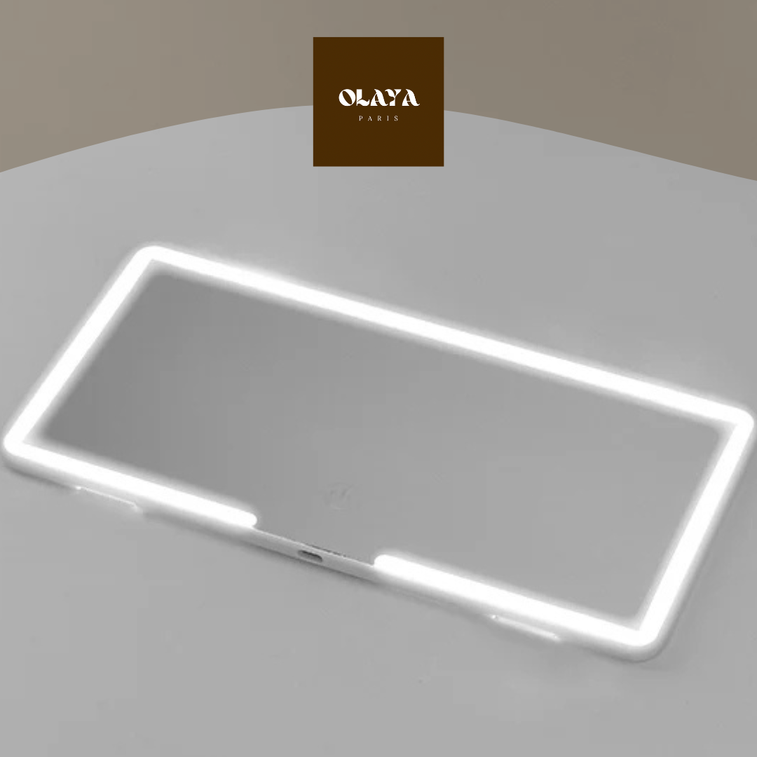 Miroir de maquillage LED pour voiture