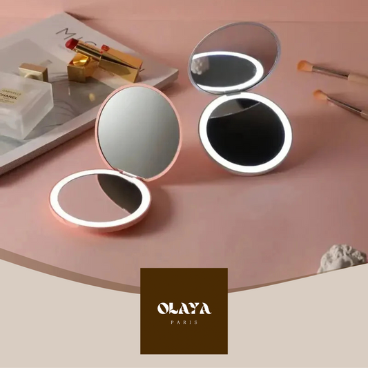 Miroir Olaya simple plusieurs couleurs lumiere LED pour transport sublimer la beaute