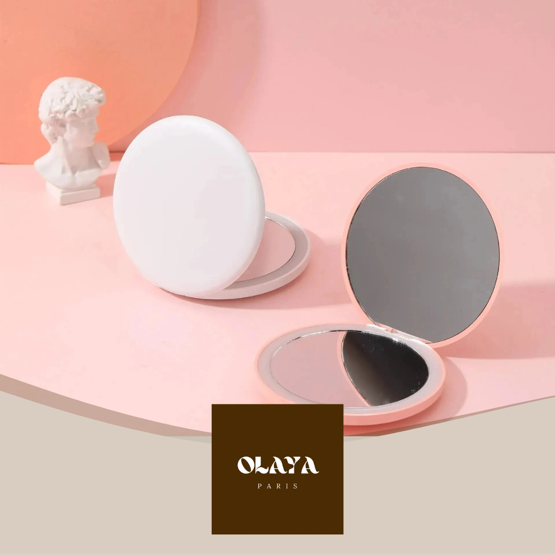 Miroir_Olaya_simple_plusieurs_couleurs_lumiere_LED_pour_transport_sublimer_la_beaute_rose